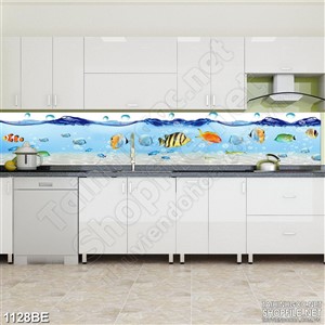 Tranh psd bếp đàn cá dưới đáy biển