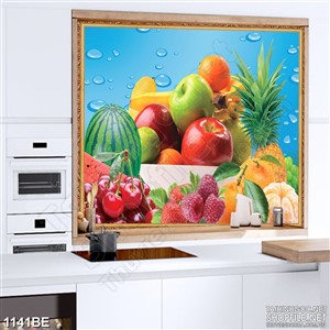 Tranh psd bếp thế giới của trái cây tươi