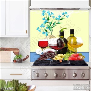 Tranh psd bếp các loại rượu vang trên bàn