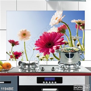 Tranh dán bếp những cành hoa vươn cao