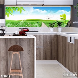 Tranh psd bếp con đường trên cánh đồng hoa