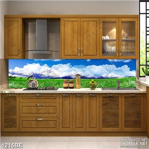 Tranh treo bếp cánh đồng cỏ xanh