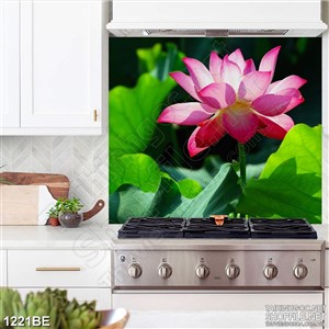 Tranh đóa sen hồng nỡ rộ treo bếp