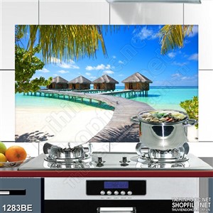 Tranh khu du lịch sinh thái treo bếp