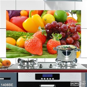 Tranh 3d trái cây tươi trong góc bếp Tranh 3d trái cây tươi trong góc bếp