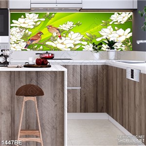 Tranh psd bếp vẽ hoa trong rừng