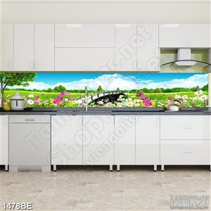 Tranh psd bếp chiếc cầu trong khu rừng