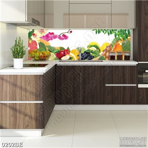 Tranh psd bếp trái cây tươi treo tường