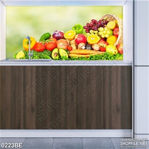 Tranh bếp rau củ quả tươi in uv