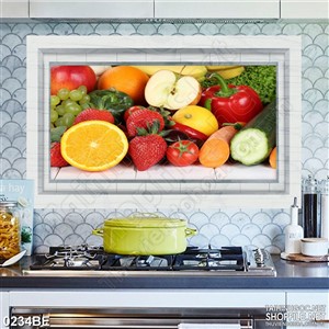 Tranh trái cây trang trí bức tường bếp