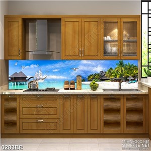 Tranh bếp hải âu tung cánh trên biển