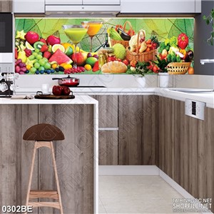 Tranh bếp ẩm thực trái cây tươi