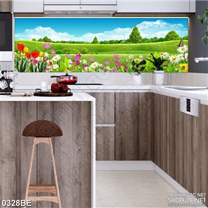 Tranh treo bếp cánh đồng hoa dại