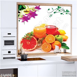 Tranh treo bếp trái cây tươi ép nước
