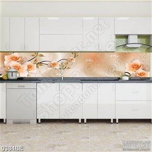 Tranh vẽ hoa văn trên tường phòng bếp