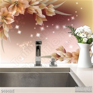 Tranh những nhành hoa lấp lánh ánh sao treo bếp