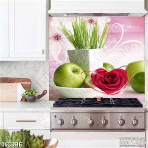 Tranh chậu cây canh trên bàn ăn treo bếp