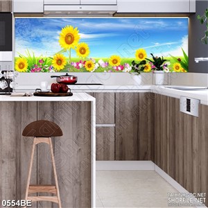 Tranh in bếp cánh đồng hoa hướng dương