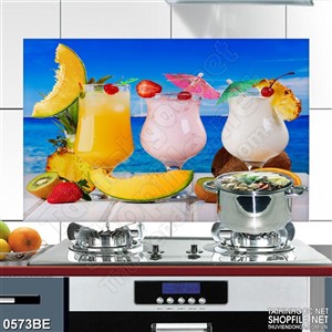 Tranh in uv ly sinh tố trái cây