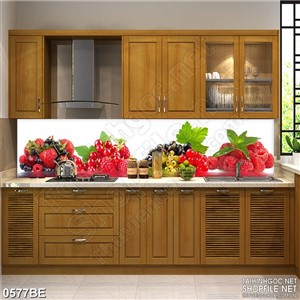 Tranh treo bếp chùm trái cây tươi ngon