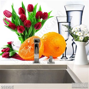 Tranh hoa và trái cây treo tường nhà bếp