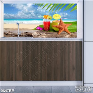 Tranh trái dừa mát lạnh treo bếp