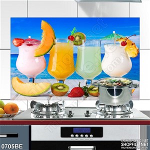 Tranh treo bếp nước ép trái cây đủ loại