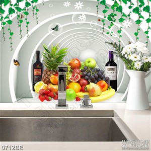 Tranh hoa quả dán tường bếp