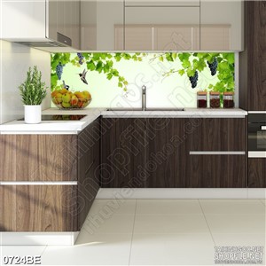 Tranh những ngọn cây nho dán tường bếp
