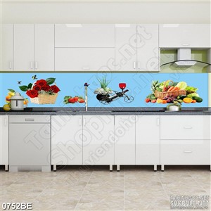 Tranh psd bếp chai rượu sâm panh