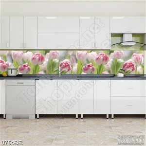 Tranh psd bếp vườn hoa tulip