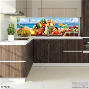 Tranh psd bếp trái cây trên bờ biển