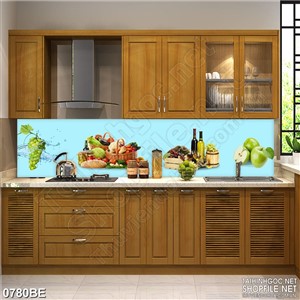 Tranh psd bếp những giỏ rau củ tươi