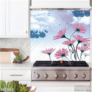 Tranh dán bếp những bông hoa trên trời trong xanh
