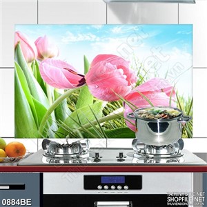 Tranh bếp những bông hoa tulip