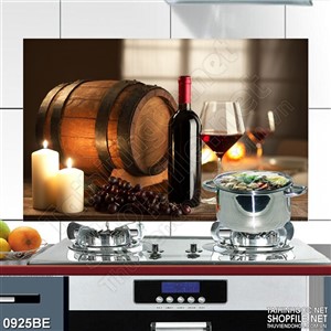 Tranh treo bếp thùng rượu vang
