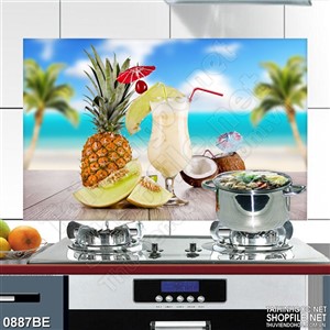 Tranh treo tường ly nước ép dứa thơm ngon