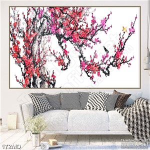 Tranh cành đào già trang trí tường in canvas