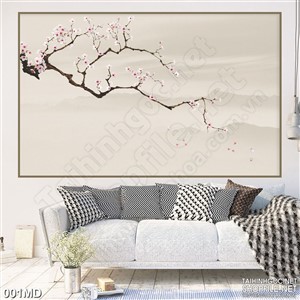 Tranh cành đào psd nghệ thuật