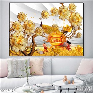 Tranh cành mai vàng in canvas