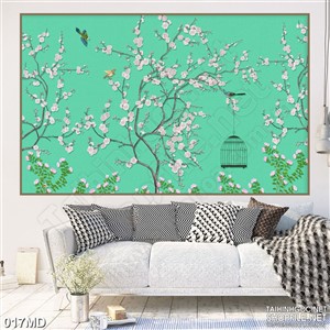 Tranh 3d cành hoa anh đào khoe sắc