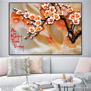 Tranh cành mai vàng đón xuân treo tường