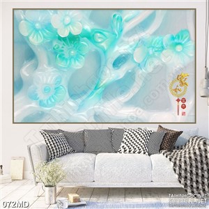 Tranh psd cành mai ngọc bích