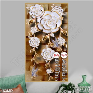 Tranh bông mai vàng thiết kế tinh sảo in uv