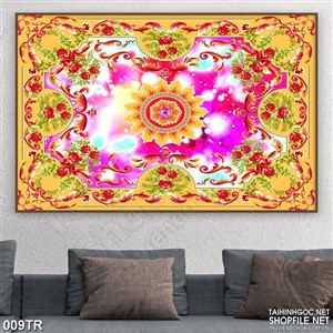 Tranh trần tấm thảm hoa văn thổ cẩm psd