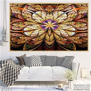 Tranh ánh sáng đèn trên trần nhà in canvas