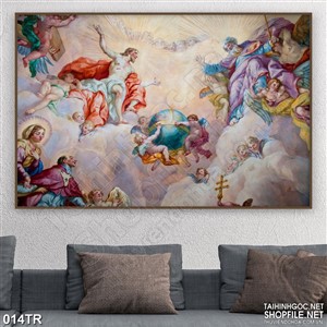 Tranh dán trần phòng ngủ thế giới thần tiên in uv