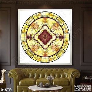 Tranh trần xuyên sáng hoa văn cổ điển trang trí