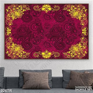 Tranh trần tấm thảm hoa văn cổ điển psd