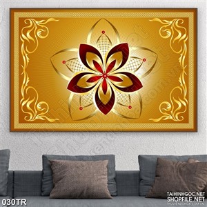 Tranh trần in uv bông hoa vàng tinh sảo